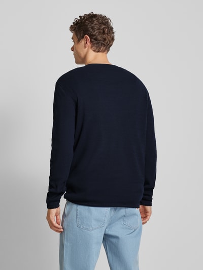 Tom Tailor Denim Regular Fit Pullover mit Strukturmuster Dunkelblau 5