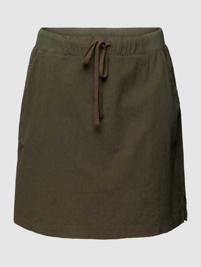 KAFFE Curve Spódnica mini PLUS SIZE z wpuszczanymi kieszeniami Khaki 2