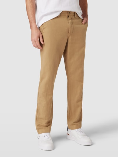 Polo Ralph Lauren Straight fit broek van een mix van linnen en katoen Camel - 4