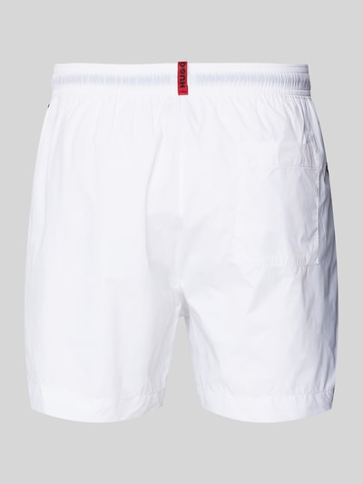 HUGO Regular Fit Badehose mit Tunnelzug Modell 'FAB' Weiss 3