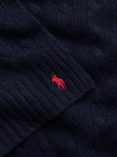 Polo Ralph Lauren Schal aus Schurwoll-Kaschmir-Mix mit Logo-Stitching Marine 2