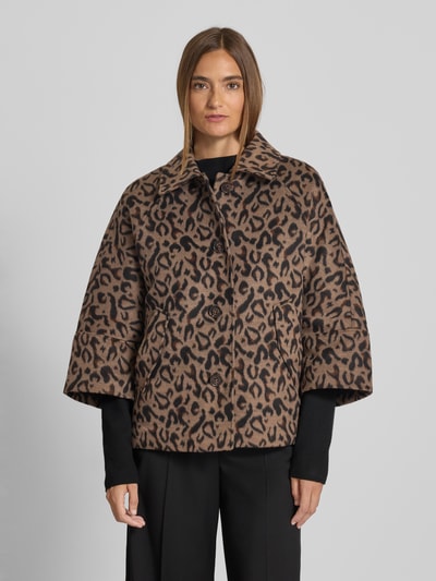 s.Oliver BLACK LABEL Loose Fit Jacke mit Leo-Print Taupe 4