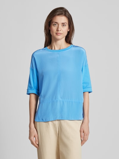 Marc Cain T-shirt in effen design Blauw - 4