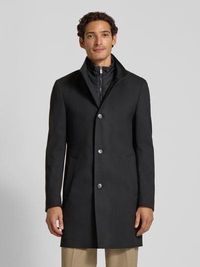 BOSS Slim Fit Mantel mit Viskose-Anteil Modell 'H-Hyde-SU' Black 4