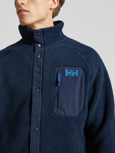 Helly Hansen Fleecejack met labelstitching, model 'Panorama Pile Snap' Marineblauw - 3