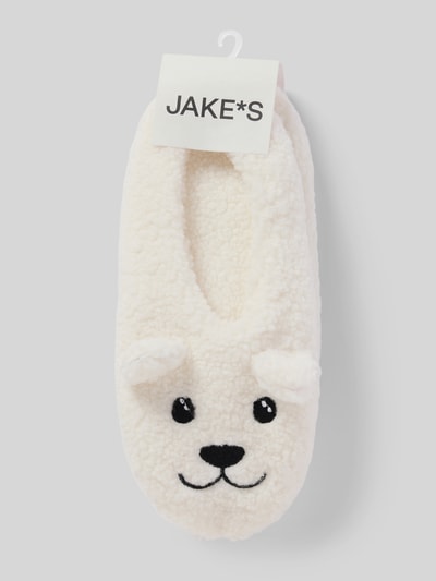 Jake*s Casual Kapcie z futerka z antypoślizgową podeszwą Złamany biały 3