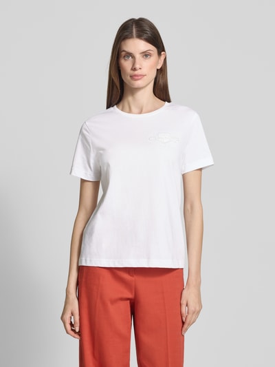 Gant Regular fit T-shirt van puur katoen met logopatch Wit - 4