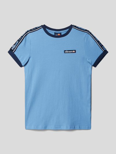 Ellesse T-Shirt mit Kontraststreifen Modell 'Giovi' Bleu 1