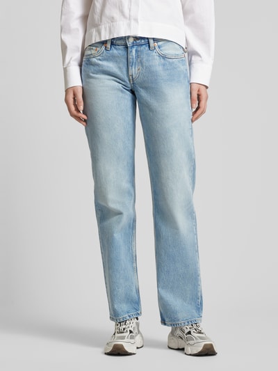 WEEKDAY Straight Fit Jeans im Used-Look Modell 'Arrow' Jeansblau 4