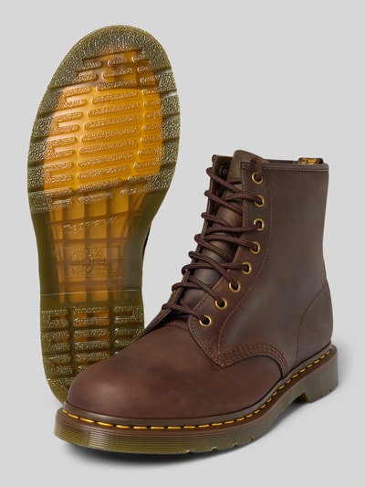 Dr. Martens Boots van leer met labeldetail, model 'EYE' Middenbruin - 4
