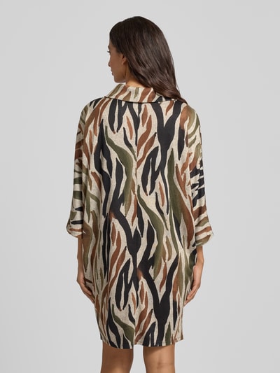 Apricot Relaxed fit jurk met wijde col Roestrood - 5