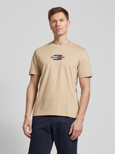 Tommy Hilfiger Regular Fit T-Shirt aus reiner Baumwolle Beige 4