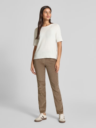 Raphaela By Brax Flared fit corduroy broek met viscose, model 'PAMINA' Taupe - 1