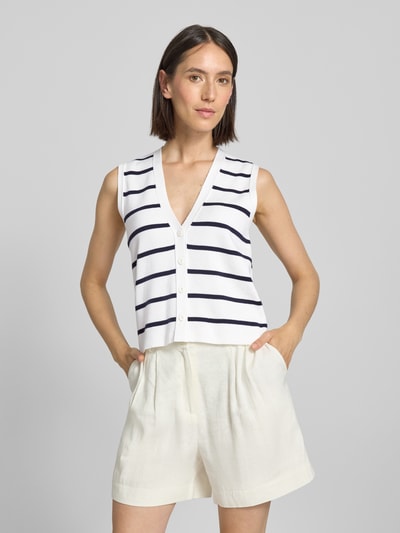 Rich & Royal Gebreid gilet met V-hals Wit - 4