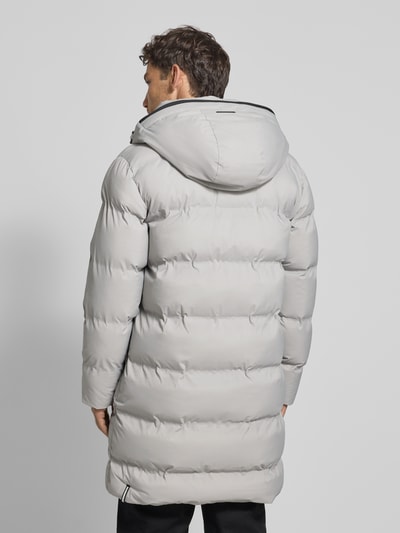 khujo Gewatteerde lange jas met labelpatch, model 'Caius' Lichtgrijs - 5