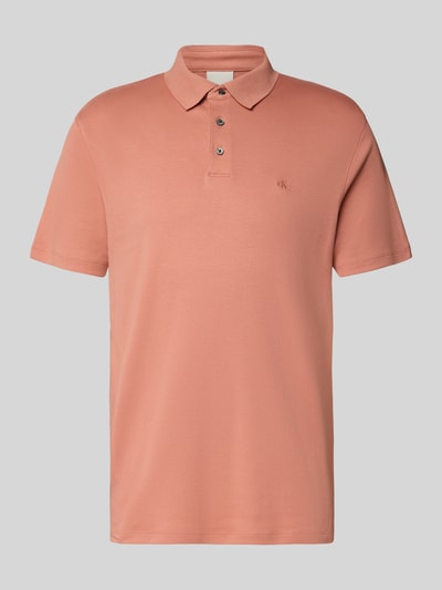 CK Calvin Klein Relaxed Fit Poloshirt mit Logo-Stitching Modell 'SUPIMA' Lachs 2