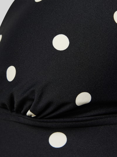 Productfoto, Bikini-Oberteil im Allover-Look van Jake*s Casual, zwart-wit stippenpatroon, stretchaandeel, aansluitende pasvorm, verstelbare bandjes