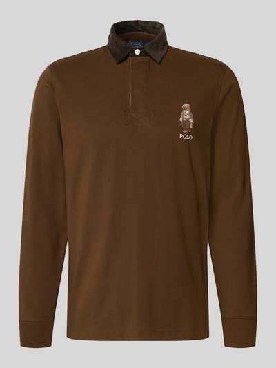 Polo Ralph Lauren Regular Fit Poloshirt mit Logo-Stitching Modell 'Rug' Dunkelbraun 2