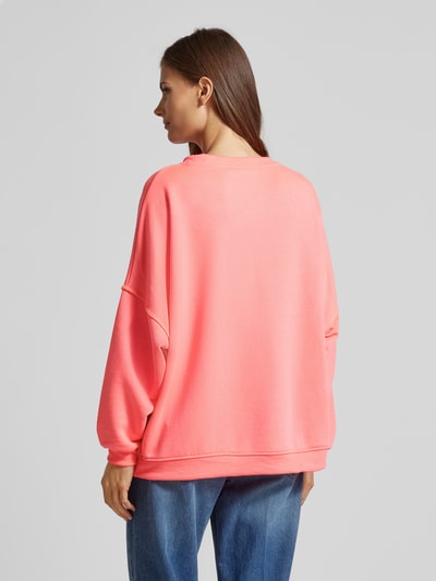 miss goodlife Oversized sweatshirt met labelprint Felroze - 5