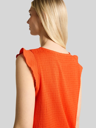 Tom Tailor Denim Loose Fit Top in Crinkle-Optik Orange 3