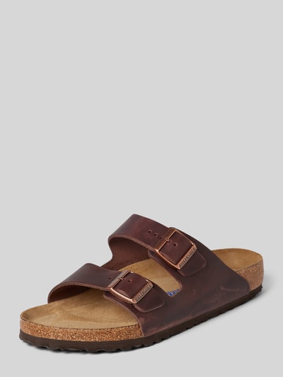 Birkenstock Slides aus echtem Leder Modell 'Arizona' Mittelbraun 1