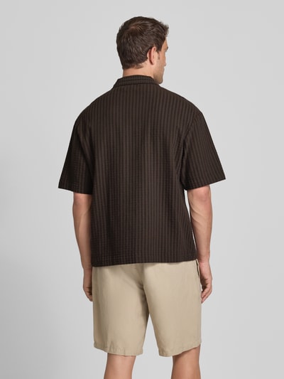 Edwin Regular Fit Freizeithemd mit 1/2-Arm Modell 'SAGA' Dunkelbraun 5