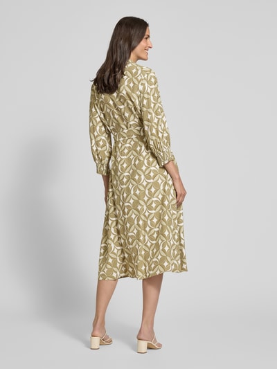 s.Oliver BLACK LABEL Tailliertes Hemdblusenkleid aus reiner Viskose Khaki 5