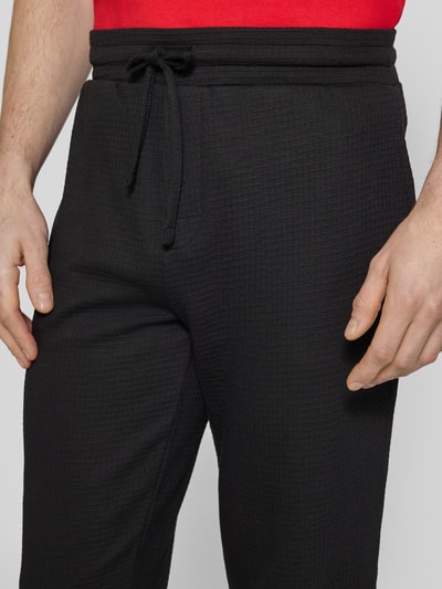 HUGO Sweatpants met elastische band, model ‘Austin’ Zwart - 3