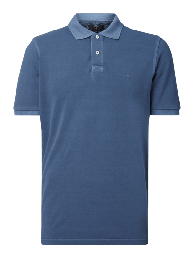 Fynch-Hatton Poloshirt im Washed Out Look  Jeansblau 1
