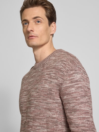 Tom Tailor Denim Regular Fit Strickpullover aus reiner Baumwolle Hellrot 3