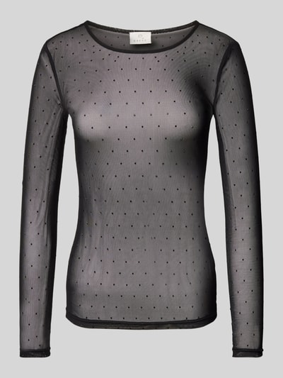 Kaffe Longsleeve in semitransparentem Design Modell 'doriana' Black 2