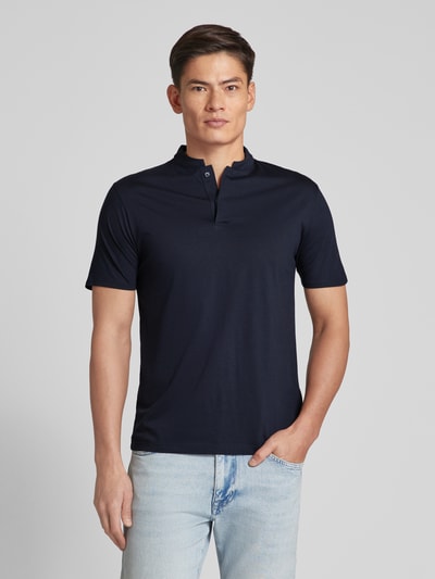 Drykorn Poloshirt in effen design, model 'Louis' Marineblauw - 4