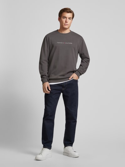 Tommy Hilfiger Sweatshirt mit Label-Print Modell 'TRACK TOP' Dunkelgrau 1