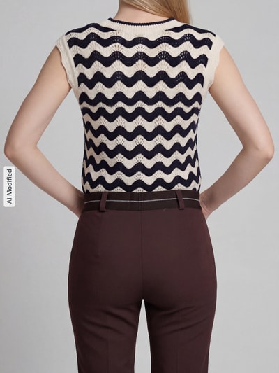 Vrouwenmodel draagt Super Slim Fit broek uit viscosemix model 'LILLYTH' van Raphaela By Brax, Dames smalle broek, achteraanzicht