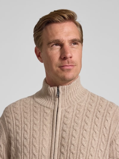 Christian Berg Men Gebreid jack met kasjmier  Beige gemêleerd - 3