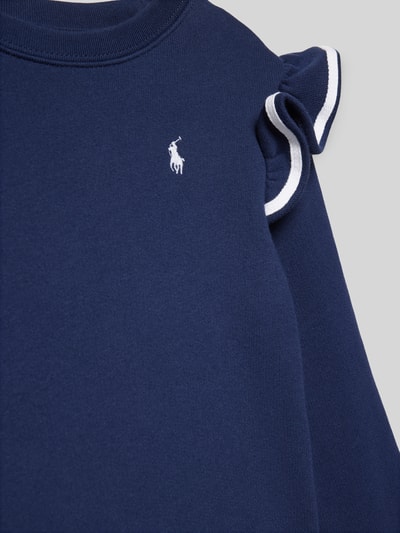 Polo Ralph Lauren Teens Kleid aus reiner Baumwolle mit Rüschenbesatz Marine 2