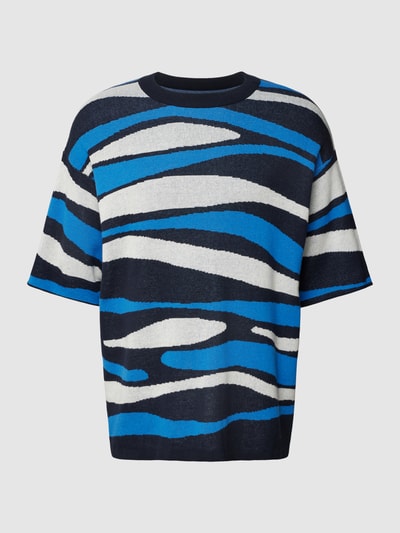 JAKE*S STUDIO MEN T-shirt met all-over motief Marineblauw - 2