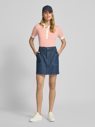 Gant Poloshirt mit gerippten Abschlüssen Koralle 1