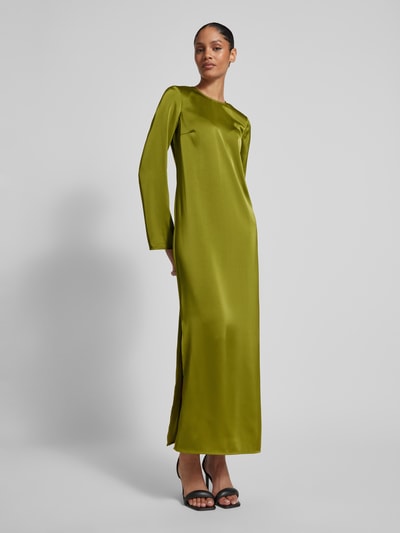 Jake*s Collection Maxikleid aus Satin mit Rundhalsausschnitt Gruen 4