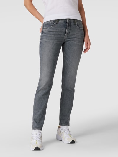 Cambio Jeans met siersteentjes, model 'Pina' Lichtgrijs - 4