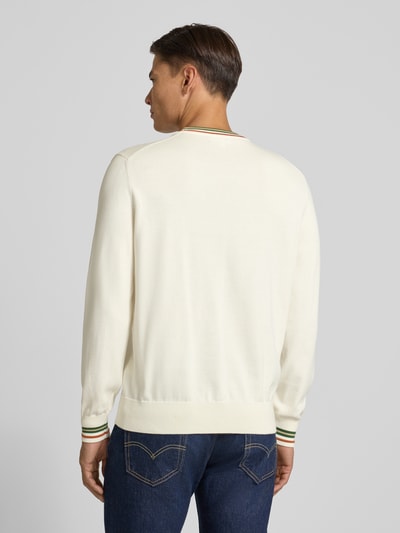 Lacoste Regular fit gebreide pullover van zuiver katoen Offwhite - 5
