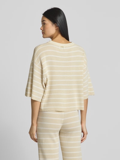 VILLA SOPHIE Cropped Strickpullover mit 3/4-Ärmel Modell 'NURIA' Beige 5