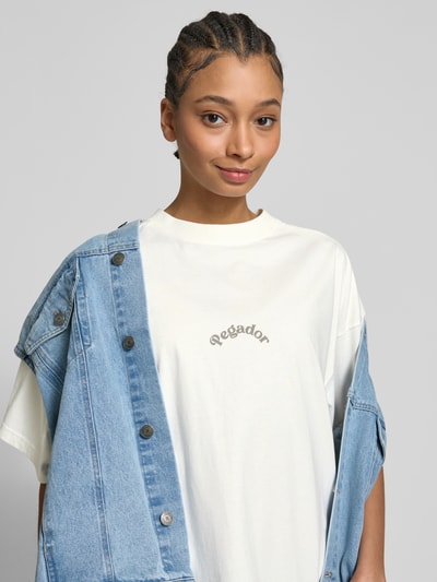 Pegador Oversized T-shirt met labelprint, model 'RITA' Ecru - 3