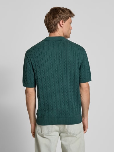 REVIEW Slim fit poloshirt met kabelpatroon Donkergroen - 5