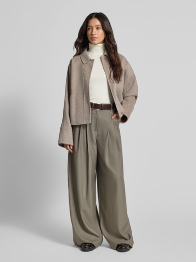 Marella Wide Fit Marlenehose aus reiner Schurwolle Modell 'Ulzio' Oliv 1