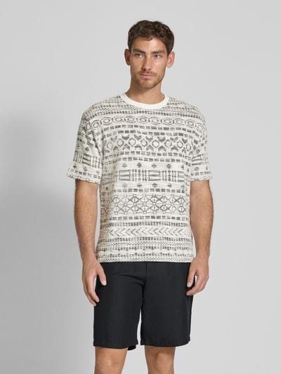 MCNEAL T-Shirt mit geripptem Rundhalsausschnitt Sand 4