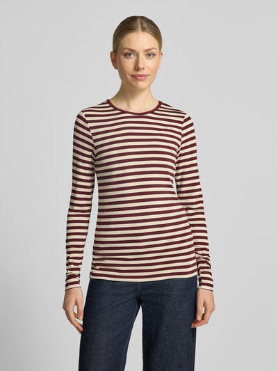 FREE/QUENT Skinny Fit Longsleeve aus Viskose-Mix Modell 'Liana' Dunkelbraun 4