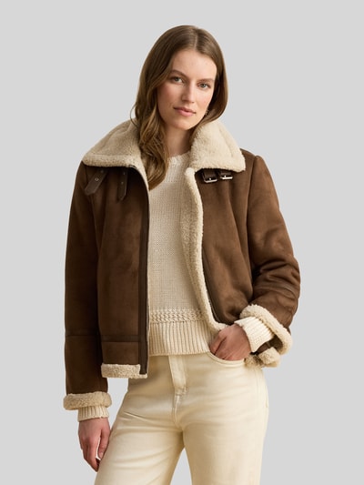 Lauren Ralph Lauren Regular Fit Teddyjacke mit Schnallenkragen Mittelbraun 5