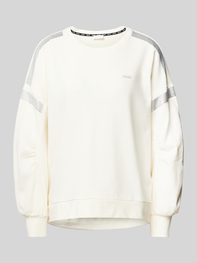 LIU JO SPORT Sweatshirt mit Strasssteinbesatz Offwhite 2