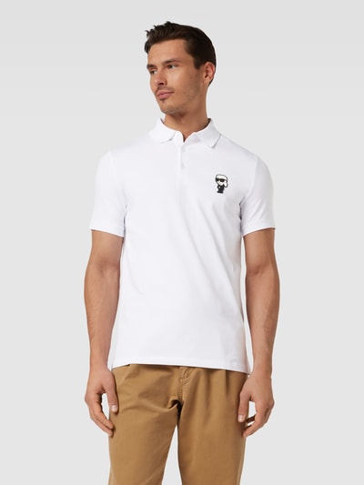 Karl Lagerfeld Regular Fit Poloshirt mit Label-Badge Weiss 4